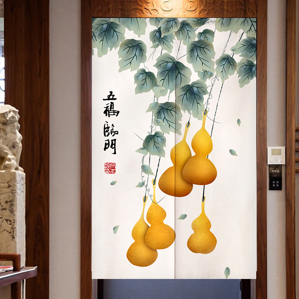 Noren Curtain Doorway - จีนโชคดีสัญลักษณ์ม่านประตู Noren Gourd ผ้าม่านห้องครัวตกแต่งห้องนอน Home Entrance