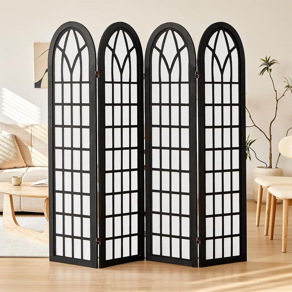 Shoji Screen Divider - ฉากกั้นห้องและฉากกั้นเพื่อความเป็นส่วนตัวแบบพับได้, ฉากกั้นห้องสไตล์โชจิญี่ปุ่น 4 แผง, ฉากกั้นห้องหรือฉากกั้นพื้นที่, แบบพกพา