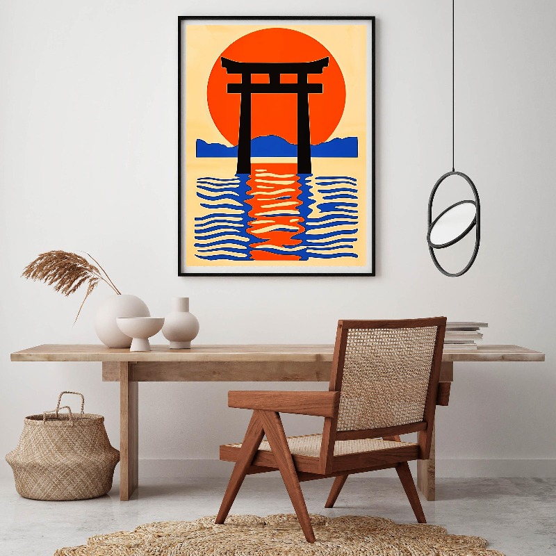 Retro ญี่ปุ่นภาพประกอบผ้าใบพิม - Japanese Minimalist Lifestyle บทวิจารณ์และราคา