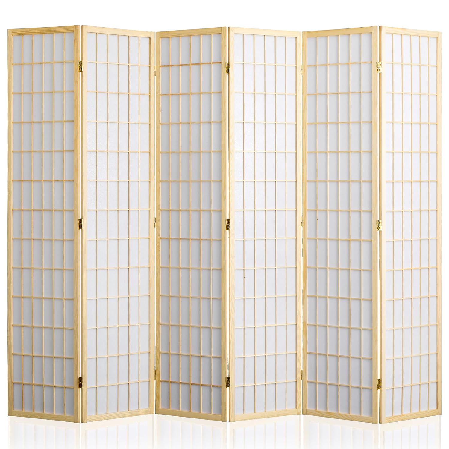 ฉากกั้นห้องแบบพับได้ 6 แผง ฉาก - Shoji Screen Divider บทวิจารณ์และราคา