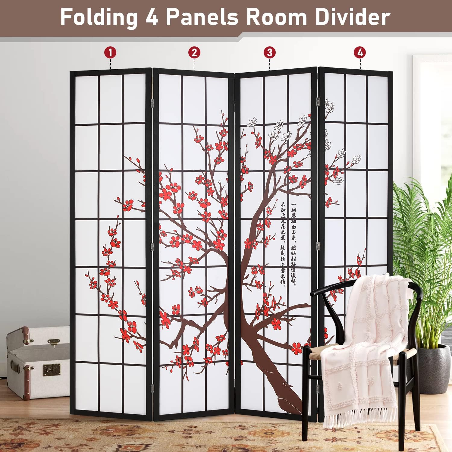 ฉากกั้นห้องโชจิแบบพับได้, แผงก - Shoji Screen Divider บทวิจารณ์และราคา