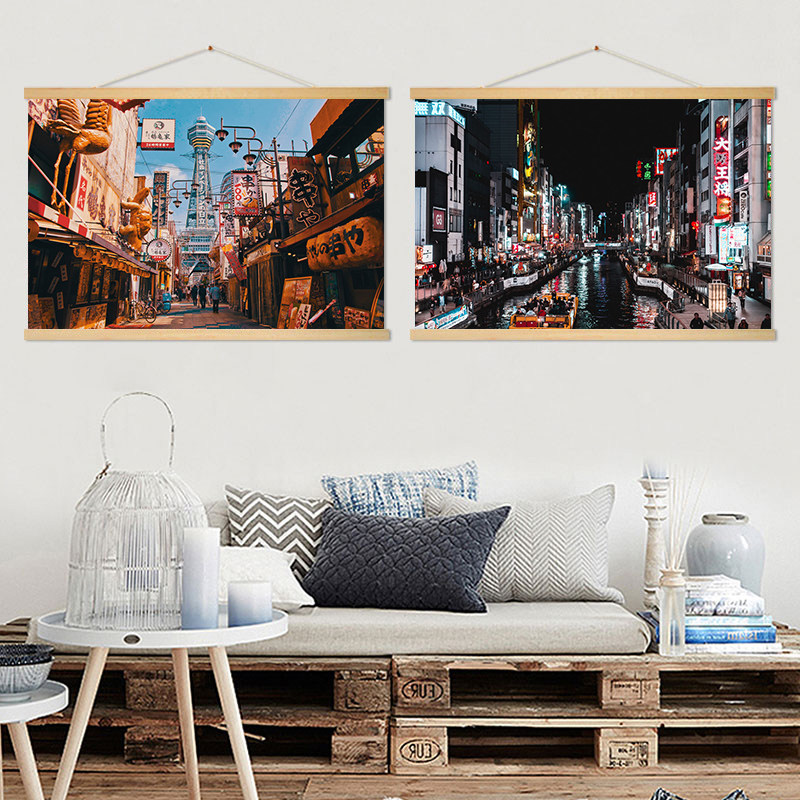 ภาพวาดผ้าแขวนตกแต่งฉากถนนญี่ปุ - Japanese Tokyo Lifestyle บทวิจารณ์และราคา