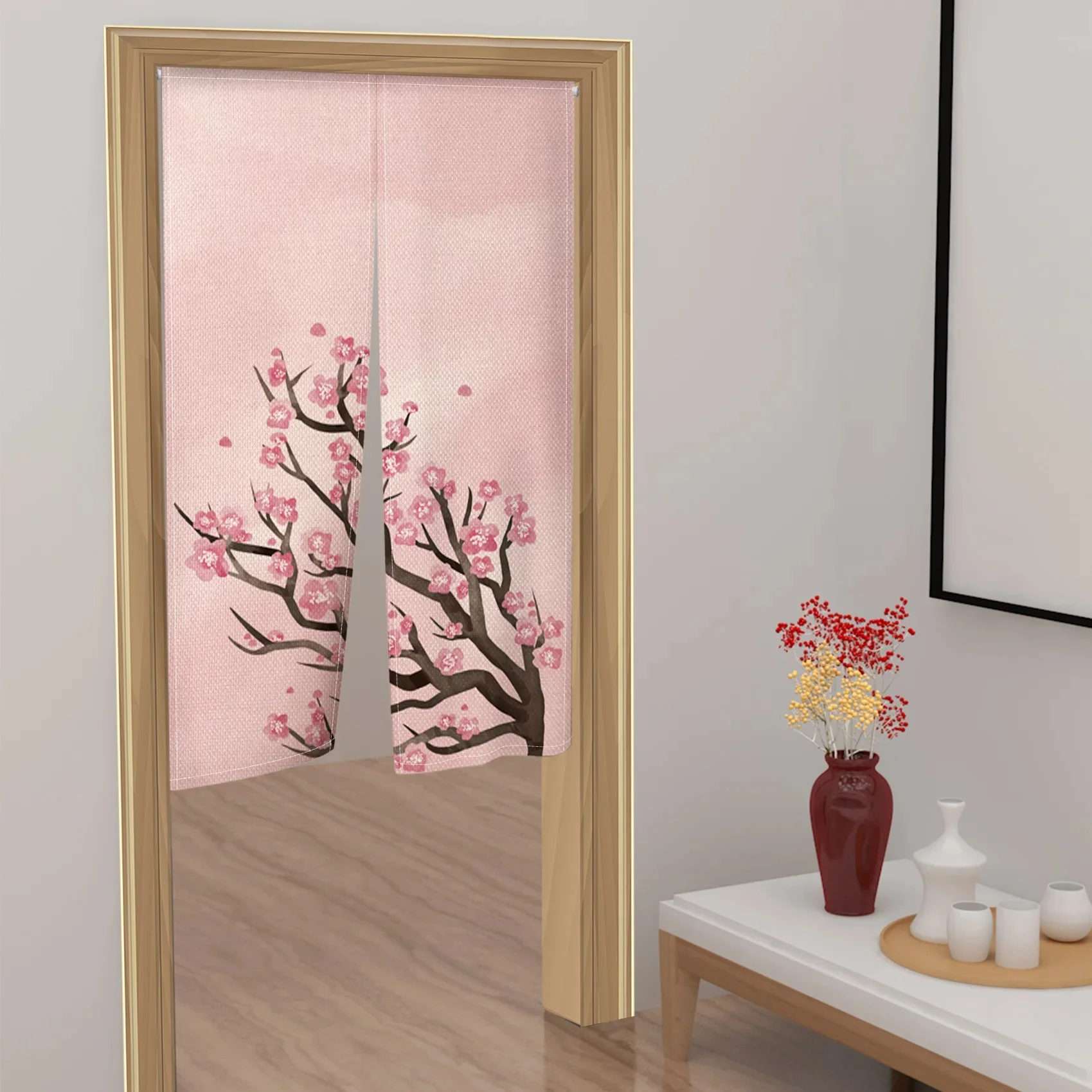 Cherry Blossom ม่านประตูญี่ปุ่ - Noren Curtain Doorway บทวิจารณ์และราคา