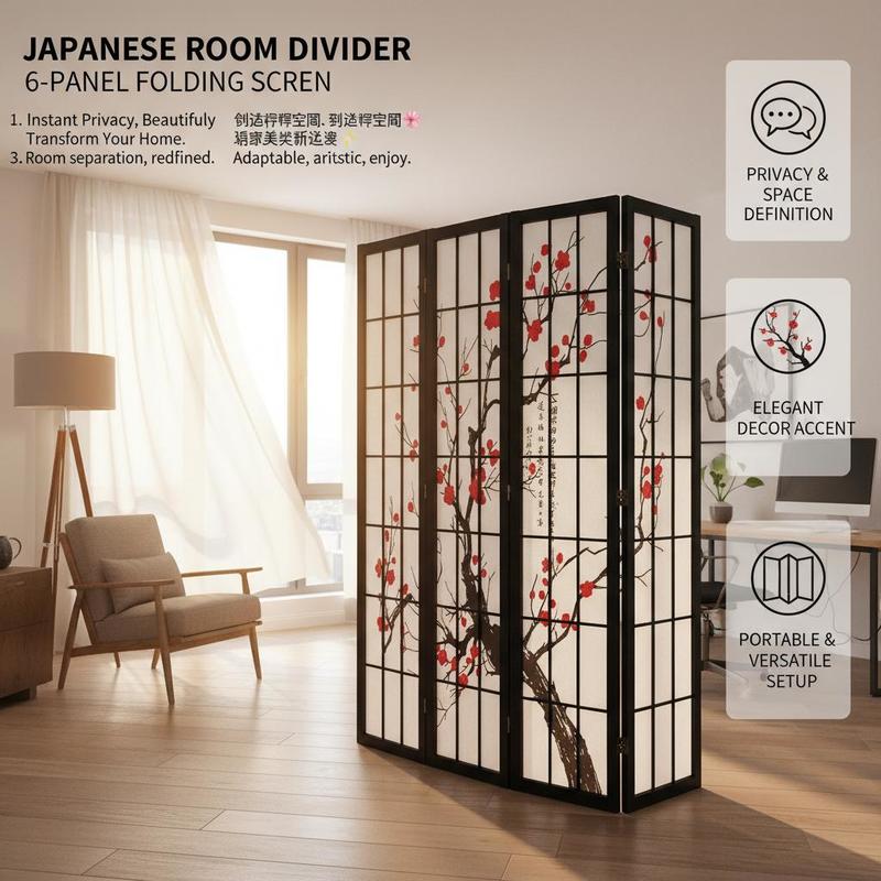 ฉากกั้นโชจิญี่ปุ่น 6 บาน สำหรั - Shoji Screen Divider บทวิจารณ์และราคา