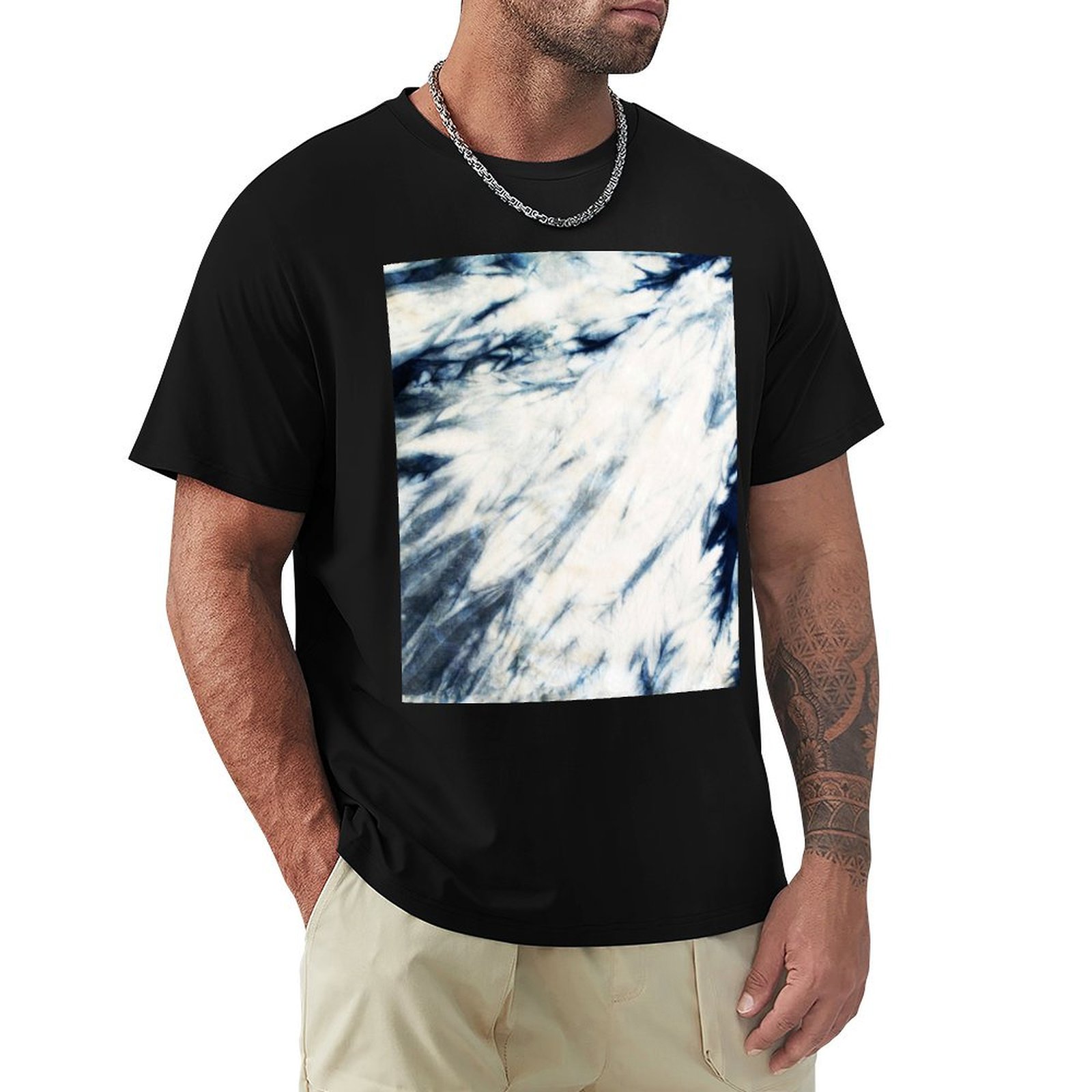 เสื้อยืดลายมัดย้อมสีน้ำเงินอิน - Shibori Tie Dye บทวิจารณ์และราคา