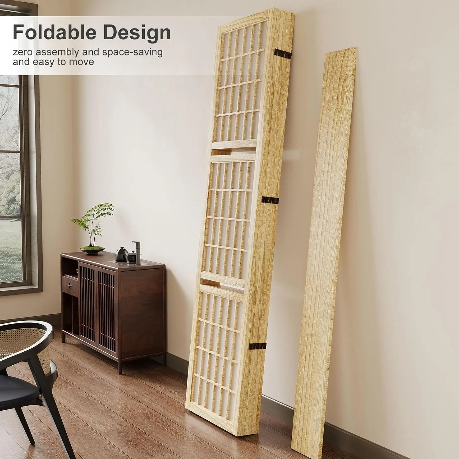 ฉากกั้นห้องพร้อมชั้นวางของ สูง - Shoji Screen Divider บทวิจารณ์และราคา