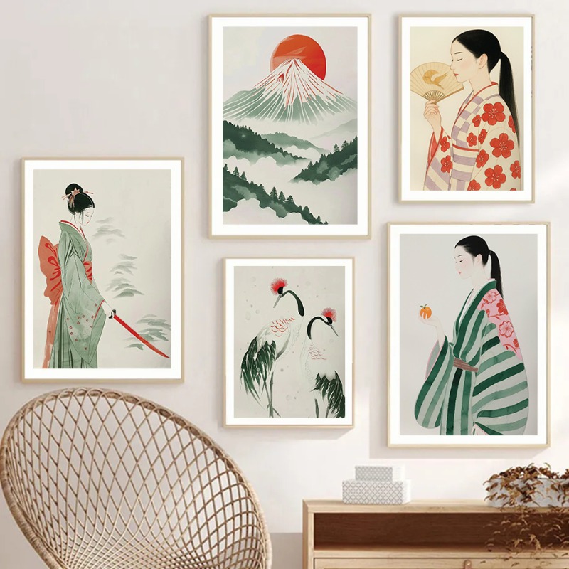 Mount Fuji & Crane ผนังญี่ปุ่น - Japanese Lifestyle Home บทวิจารณ์และราคา